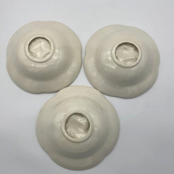 Set of Three Ceramic VTG 80s Salad Bowl Set Dressing Verbiage Colorful Veggies - Picture 3 of 4